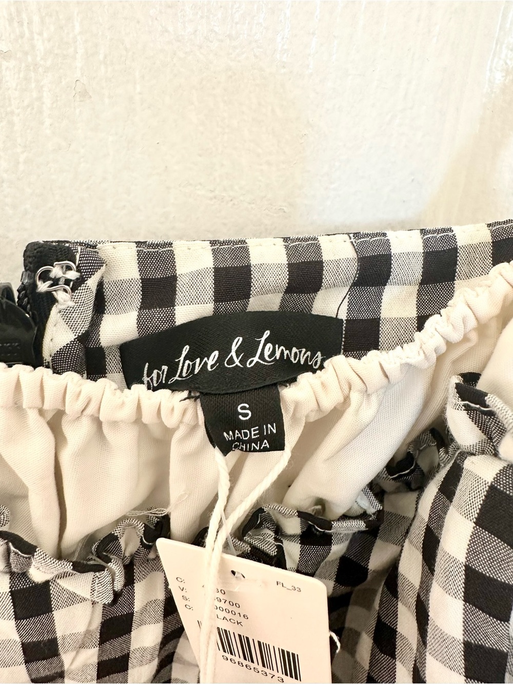For Love & Lemons Black and White Gingham Midi Dress - Picture 3 of 8